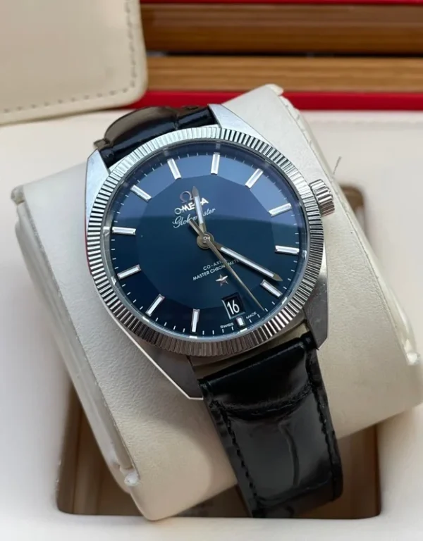 Omega Constellation Globemaster Automatic Mechanical Movement 100m Waterproof Men’s Watch Swiss 39mm Blue Dial Leather Strap 130.33.39.21.03.001 - Image 3