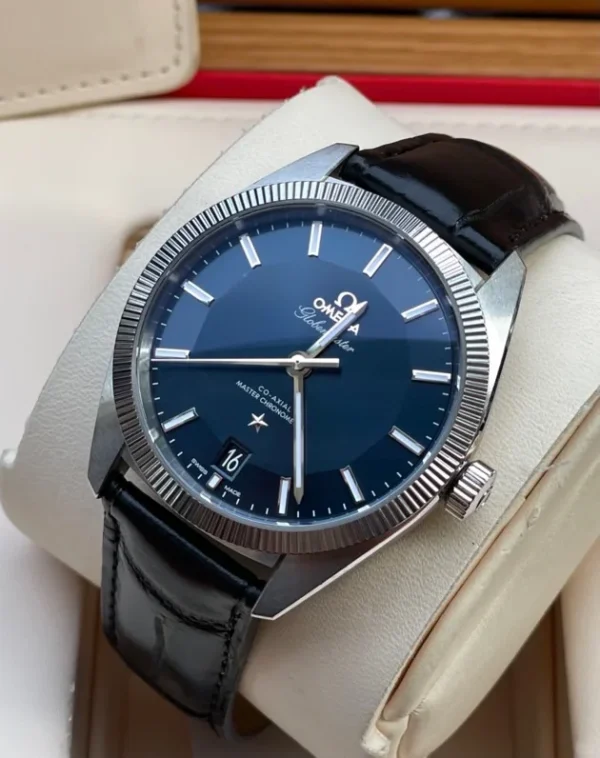 Omega Constellation Globemaster Automatic Mechanical Movement 100m Waterproof Men’s Watch Swiss 39mm Blue Dial Leather Strap 130.33.39.21.03.001 - Image 4