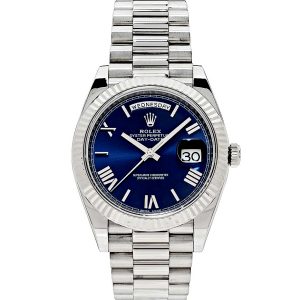 ROLEX Rolex Day-Date Series 40mm Mechanical Watch Men’s Blue Dial Steel Belt M228239-0007