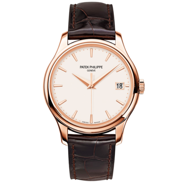 Patek Philippe Calatrava 18ct Rose Gold Ivory Dial Men’s Automatic Leather Strap Watch