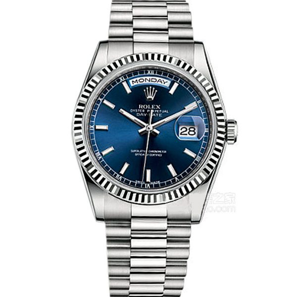 Rolex Day Date 18k White Gold 118238 Blue Dial Watch - Image 9