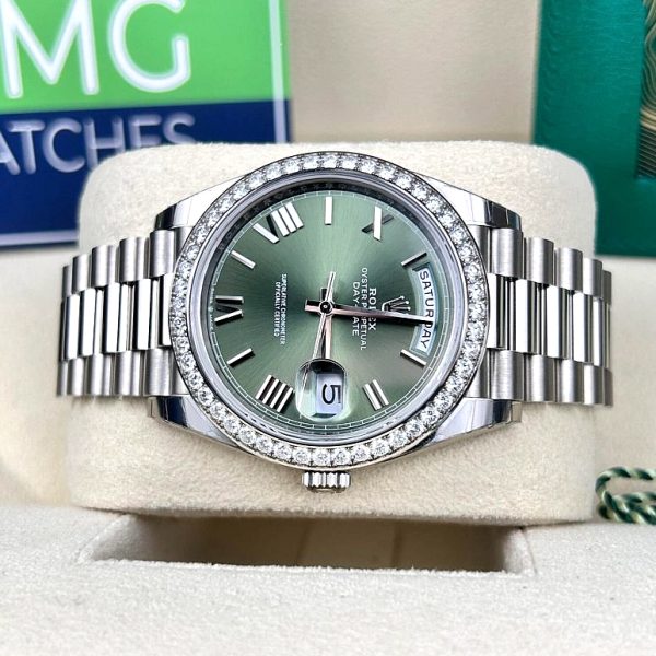 Rolex Day-Date Series Automatic Mechanical Movement 100m Waterproof Date Display Men’s Watch Swiss Watch 41mm Gold Dial 218238 Gold Dial - Image 7