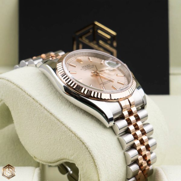 Rolex Datejust 36mm Pink Dial Everose Gold Jubilee Strap Watch Scratch Resistant Sapphire Mirror 116231 - Image 6