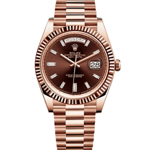 ROLEX Day-Date Automatic Mechanical Movement 40mm Brown Dial Rose Gold Case 228235-0003