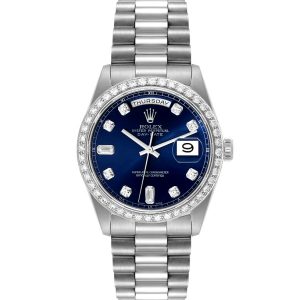 Rolex Day-Date Automatic Blue Dial Scratch-resistant Sapphire Mirror 18346