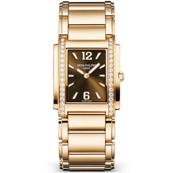 Patek Philippe Twenty 4 18ct Rose Gold & Chocolate Brown Dial Ladies Bracelet Watch