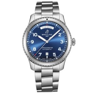 Breitling Aviator 8 Day Date 41mm Blue Dial Automatic Gents Watch A45330101C1A1