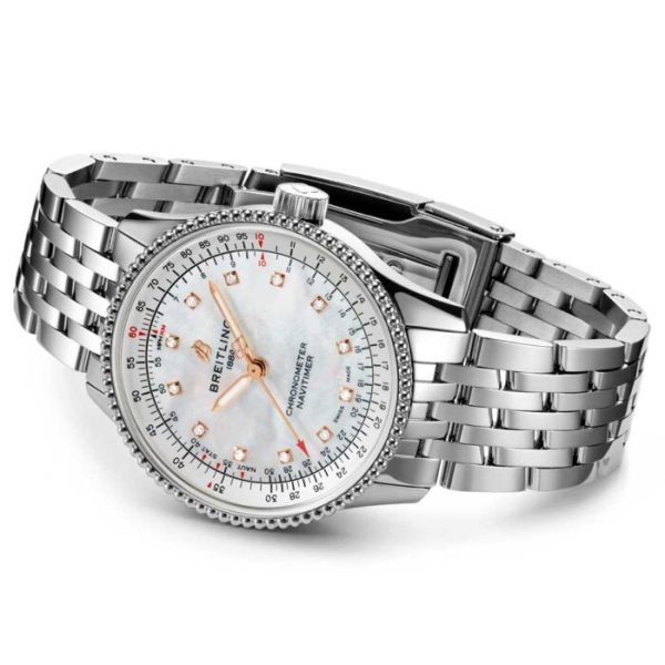Breitling Navitimer 35mm MOP Dial Diamond Automatic Ladies Watch A17395211A1A1 - Image 4