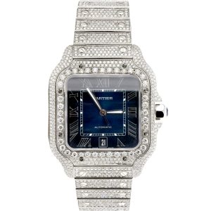 Santos De Cartier Diamantes Iced Out Moissanite WSSA0030