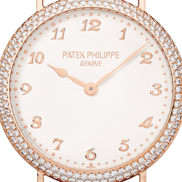 Patek Philippe Calatrava 18ct Rose Gold Double Row Diamond Bezel Automatic Ladies Strap Watch - Image 6