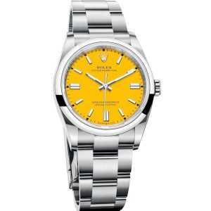 Rolex Oyster Perpetual Pikachu Automatic Mechanical Movement 41mm Yellow Dial Scratch Resistant Sapphire Mirror 124300-0004