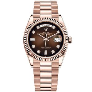 Rolex Day-Date Automatic Mechanical Movement Oyster Perpetual DayDate Watch 36mm Brown Dial 128235-0037