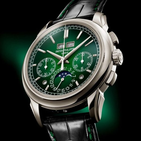Patek Philippe Grand Complications 41mm Platinum Green Dial Perpetual Calendar Watch - Image 2