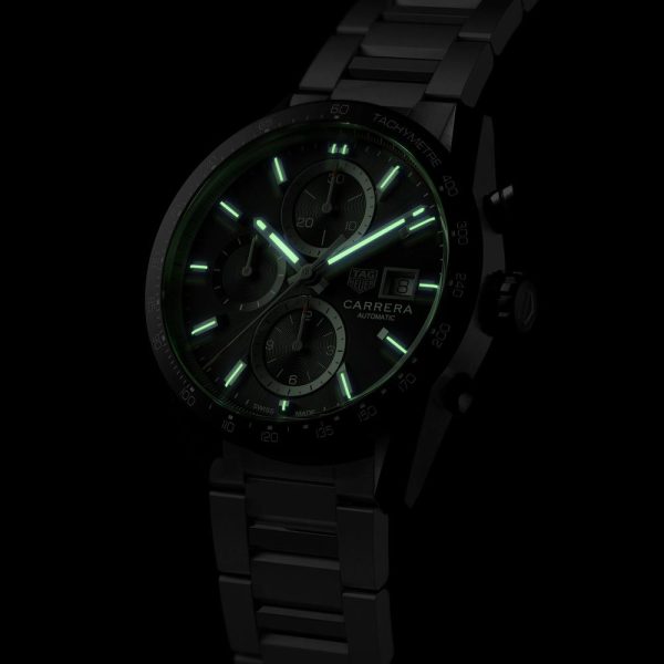 TAG Heuer Carrera 41mm Black Dial Automatic Chronograph Gents Watch CBM2110 BA0651 - Image 10