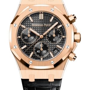 Audemars Piguet ROYAL OAK SELFWINDING CHRONOGRAPH Black Dial Black alligator strap