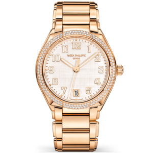 Patek Philippe Twenty 4 36mm 18ct Rose Gold & Silvery Patterned Dial Watch