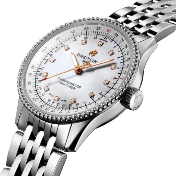Breitling Navitimer 35mm MOP Dial Diamond Automatic Ladies Watch A17395211A1A1 - Image 3