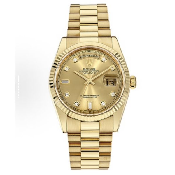 Rolex Day-Date Series Automatic Mechanical Movement Gold Dial 36mm Women’s Watch 118238-83208
