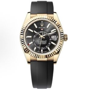 Rolex Sky-Driving Automatic 42mm Black Dial Rubber Strap 336238-0002