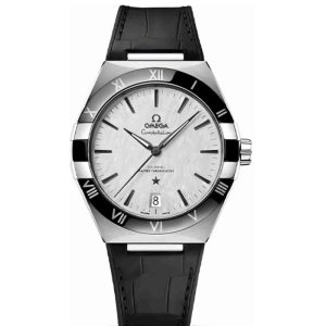 OMEGA Constellation Automatic Mechanical Movement 41mm Grey Dial Stainless Steel Case Alligator Leather Rubber Strap 131.33.41.21.06.001