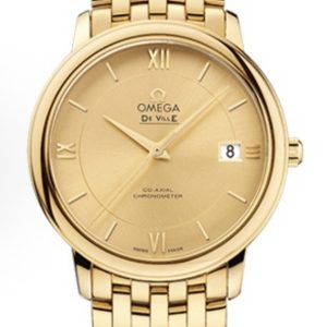 OMEGA De Ville Classic Automatic Mechanical Movement 36.8mm Gold Dial 424.50.37.20.08.001
