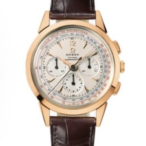 OMEGA SPECIALITIES series manual mechanical movement 30 meters waterproof men’s watch Swiss watch 39mm beige dial red gold case crocodile leather strap 516.53.39.50.02.001