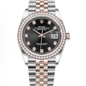 Rolex Datejust Series Automatic Mechanical Movement 100M Waterproof Date Display Women’s Watch Swiss Watch 36mm Black Dial m126281rbr-0007