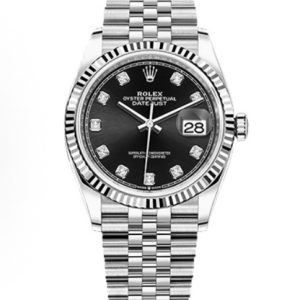 Rolex Datejust Series Automatic Mechanical Movement 100m Waterproof Unisex Swiss Watch 36mm Black Dial M126234-0027