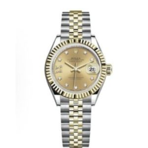 Rolex Ladies Datejust Series Automatic Mechanical Movement 100m Waterproof Ladies Watch Swiss Watch 28mm Gold Dial Oyster M279173-0021