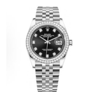 Rolex LadiesDatejust series automatic mechanical movement 100 meters waterproof women’s watch Swiss watch 36mm black dial oyster steel strap m126284rbr-0019