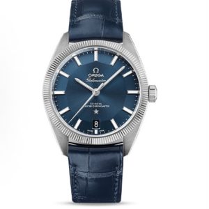 Omega Constellation Globemaster Automatic Mechanical Movement 100m Waterproof Men’s Watch Swiss 39mm Blue Dial Leather Strap 130.33.39.21.03.001