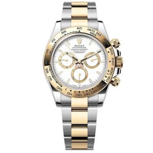 Rolex Cosmograph Daytona Series Automatic Mechanical Movement Chronograph Function/Gold and Steel Strap Men’s Watch 40mm White Dial M126503-0001