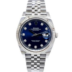 Rolex Datejust 41MM Scratch-resistant sapphire mirror Bright blue dial 126334-0016