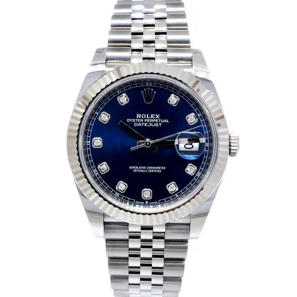 Rolex Datejust 41MM Scratch-resistant sapphire mirror Bright blue dial 126334-0016
