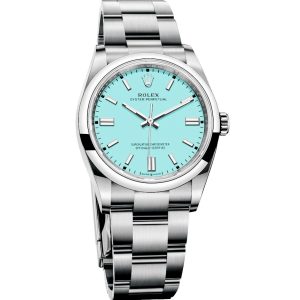 Rolex Oyster Perpetual Tiffany Blue Automatic Mechanical Movement 36mm Blue Dial 126000-0006