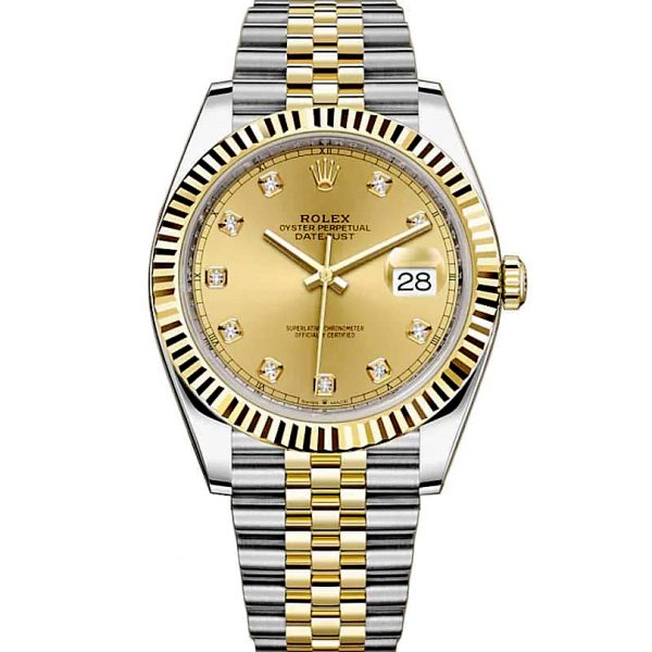 ROLEX Datejust Series Automatic Mechanical Movement 41mm Gold Dial 126333-0012