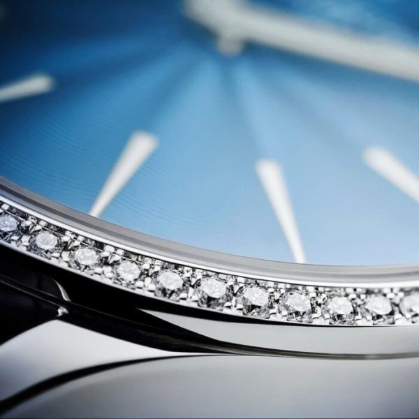 Patek Philippe Calatrava 35mm 18ct White Gold Blue Dial Diamond Set Bezel Ladies Watch - Image 5