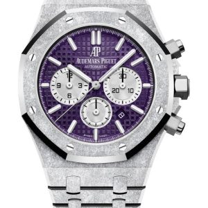 Audemars Piguet Royal Oak Selfwinding Chronograph Frosted White Gold Purple Dial LIMITED EDITION
