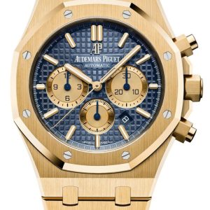 Audemars Piguet Royal Oak Selfwinding Chronograph 42mm 18k Yellow Gold Blue Dial Yellow Sub Dials