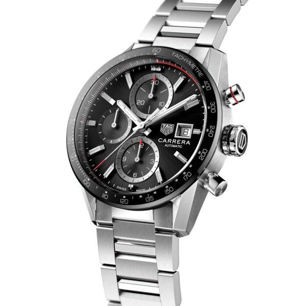 TAG Heuer Carrera 41mm Black Dial Automatic Chronograph Gents Watch CBM2110 BA0651 - Image 7