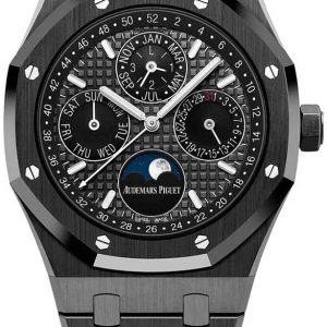 Audemars Piguet Royal Oak Perpetual Calendar Black Ceramic Black Dial Black SubDials Black Ceramic Bezel