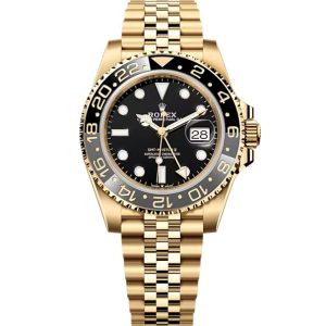 Rolex GMT-Master II Automatic Mechanical Movement Date Display Men’s Watch Swiss Watch 40mm Black Dial Gold Watch Band M126718grnr-0001