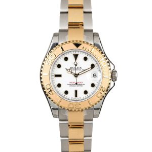 Rolex Yacht Master 18K Yellow Gold White Dial Watch 16623