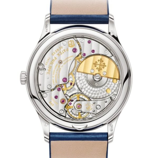 Patek Philippe Calatrava 35mm 18ct White Gold Blue Dial Diamond Set Bezel Ladies Watch - Image 6