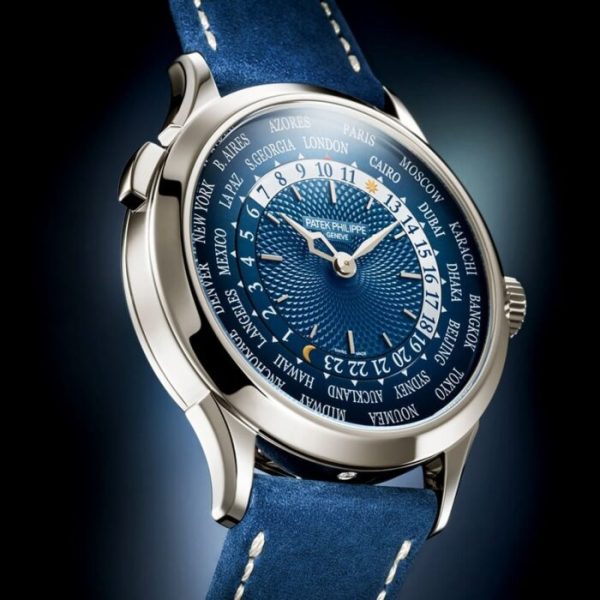 Patek Philippe Complication World Time Platinum Blue Dial Men’s Automatic Strap Watch - Image 2