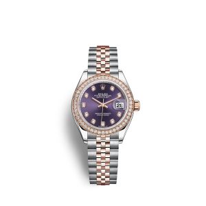 Rolex Ladies Datejust Series Automatic Mechanical Movement Rose Gold Women’s Watch Swiss Watch 28mm Purple Dial M279381RBR-0015
