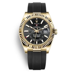 Rolex Sky-Driving Automatic Mechanical Movement Watch Shiny Black Dial Oysterflex Strap Men’s Watch 42mm M326238-0009