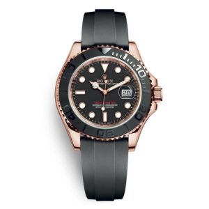 Rolex Yacht-Master Automatic Mechanical Movement Men’s 40mm Black Dial Rose Gold Case Rubber Strap M126655-0002