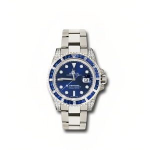Rolex Submariner Date 116659 SABR 18K White Gold Diamonds Sapphires UNWORN