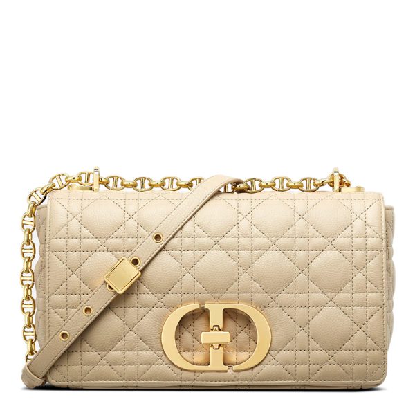 DIOR/CARO series women's beige soft cowhide shoulder crossbody bag M9242UWHC_M39U